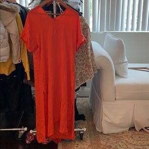 Orange slip like dress! Great color for summer!